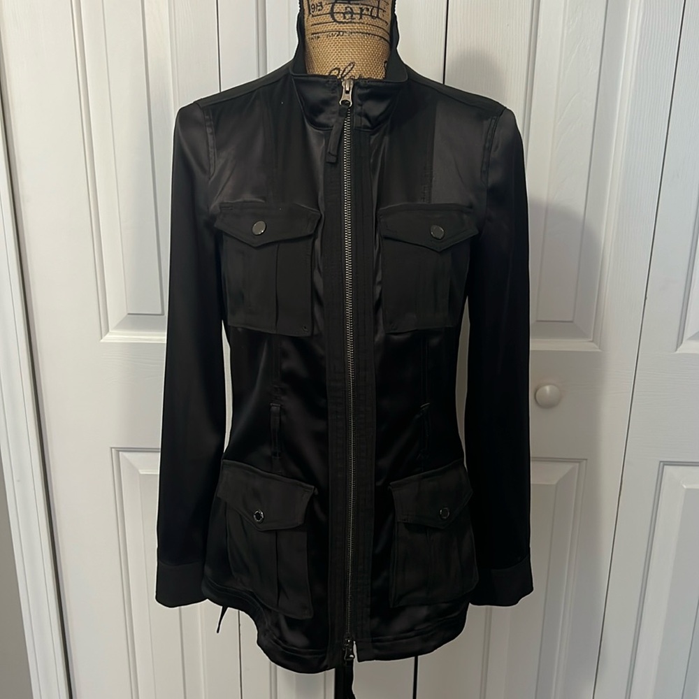 WHBM Black Belted Utility Jacket